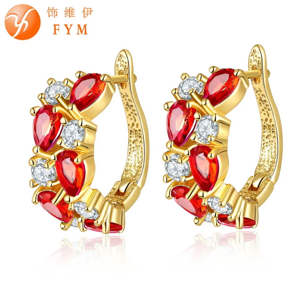 FYM Mona Lisa Red Crystals Hoop Earrings Jewelry Gold Color Brand Design Zirconia Earrings for Women Best Quality Jewelry
FYM Mona Lisa Red Crystals Hoop Earrings Jewelry Gold Color Brand Design Zirconia Earrings for Women Best Quality Jewelry