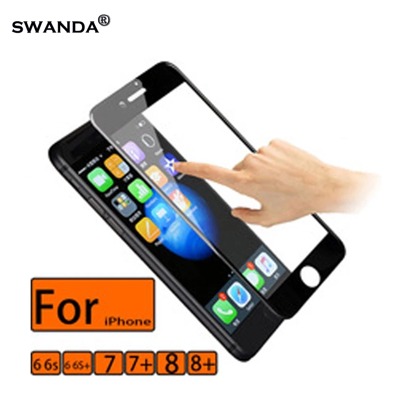 3D полное покрытие закаленное стекло для iphone 8 7 6 Защитные пленки 9H 2.5D 6plus 7plus 8plus Arc