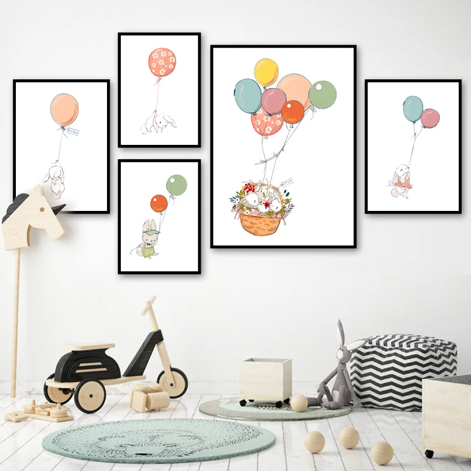 Cute Rabbit Flower Balloon Animals Nordic Posters And Prints Wall Art Canvas Painting Nursery Wall Pictures For Kids Room Decor
Cute Rabbit Flower Balloon Animals Nordic Posters And Prints Wall Art Canvas Painting Nursery Wall Pictures For Kids Room Decor