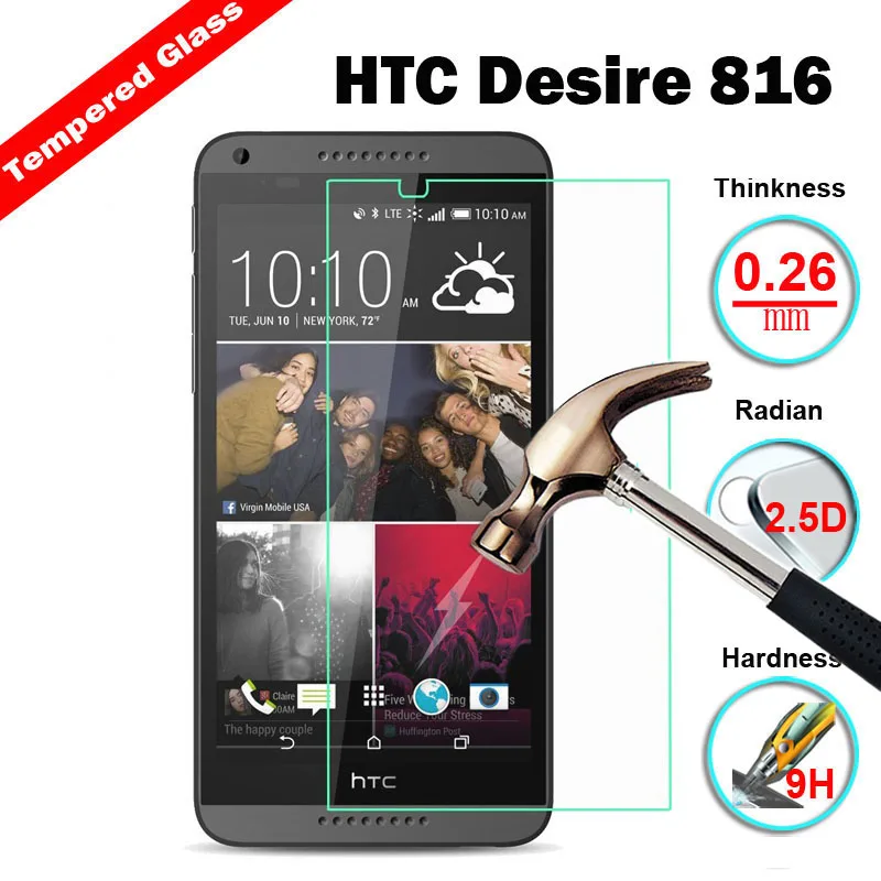 0 3 мм 9H 2.5D Закаленное стекло для HTC Desire 816 820 820S 820T 826 828 828W One E8 U Play 5 2 "Защита от