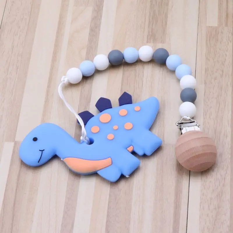 Silicone Teething Pacifier Clips With Dinosaur Silicone Teether Pacifier Chain for Baby Chew Toys healthy breastfeeding 
Silicone Teething Pacifier Clips With Dinosaur Silicone Teether Pacifier Chain for Baby Chew Toys healthy breastfeeding
