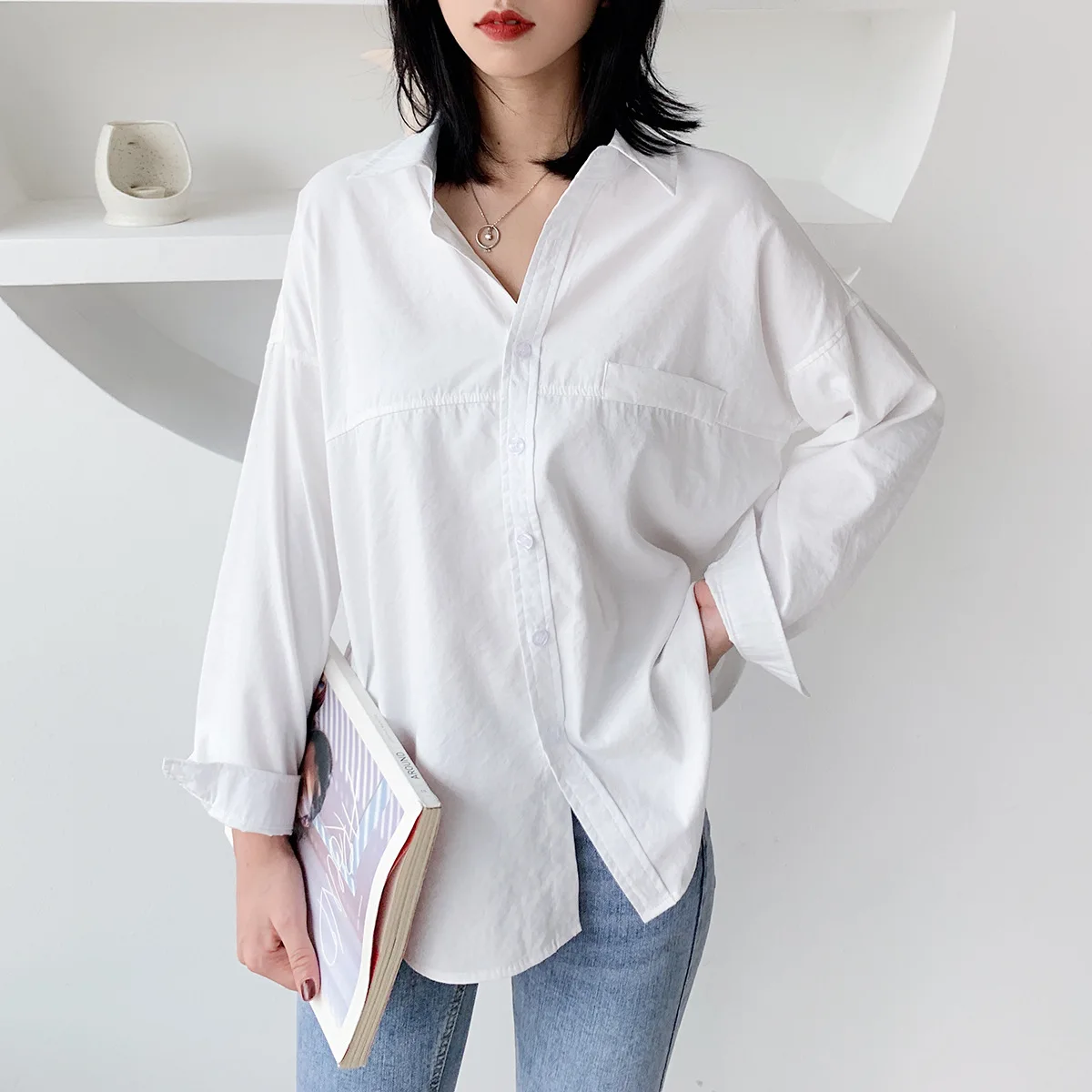 Women Blouse Shirt Long Sleeve Button White Blouse Autumn Lady Shirt Top Female Office Blouse Blusas Tops For Women Streetwear
Women Blouse Shirt Long Sleeve Button White Blouse Autumn Lady Shirt Top Female Office Blouse Blusas Tops For Women Streetwear