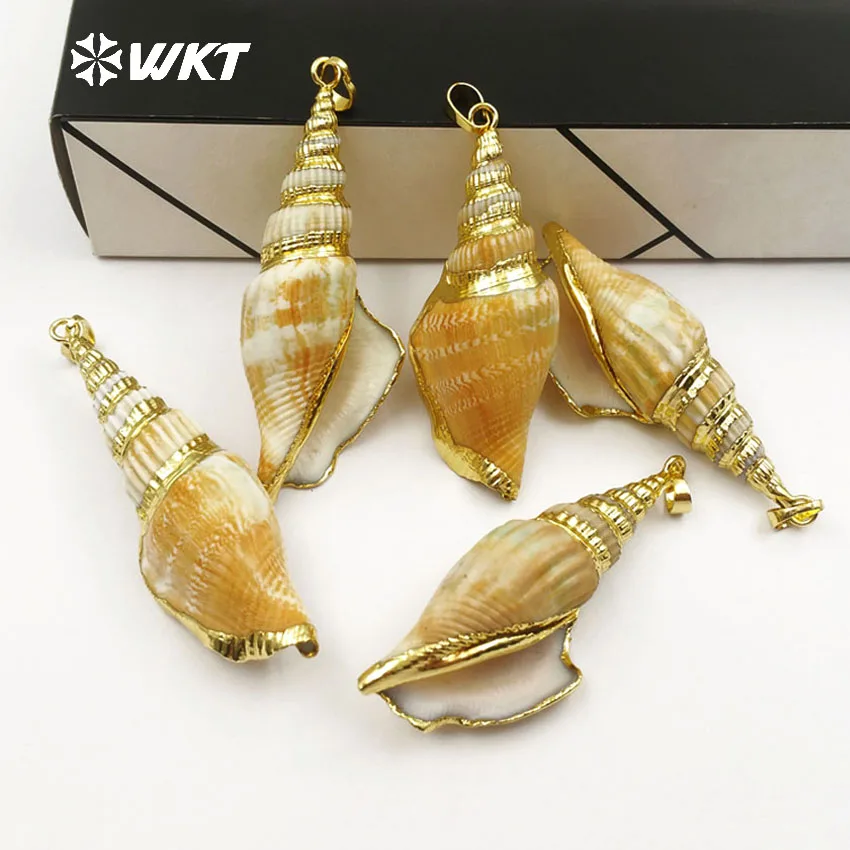WT-JP008 WKT Hot sales!! wholesales natural Trumpet shell pendants with gold metal plated beautiful women jewelry 2018 new style
WT-JP008 WKT Hot sales!! wholesales natural Trumpet shell pendants with gold metal plated beautiful women jewelry 2018 new style