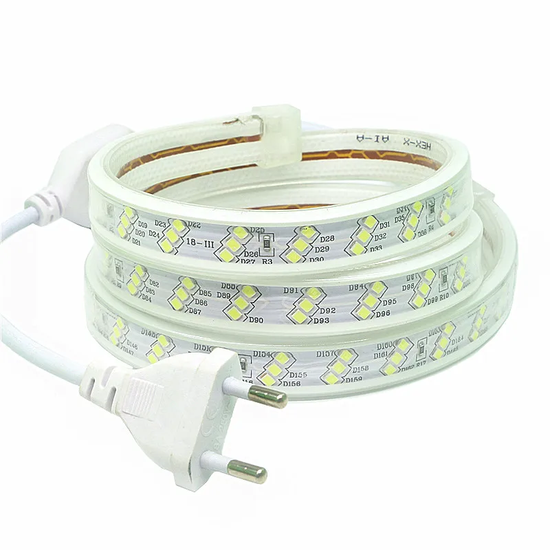 AC 220V 180leds/m 2835 LED Waterproof Light Three Row Strip Flexible With Power plug Warm White Decoration Party Light
AC 220V 180leds/m 2835 LED Waterproof Light Three Row Strip Flexible With Power plug Warm White Decoration Party Light