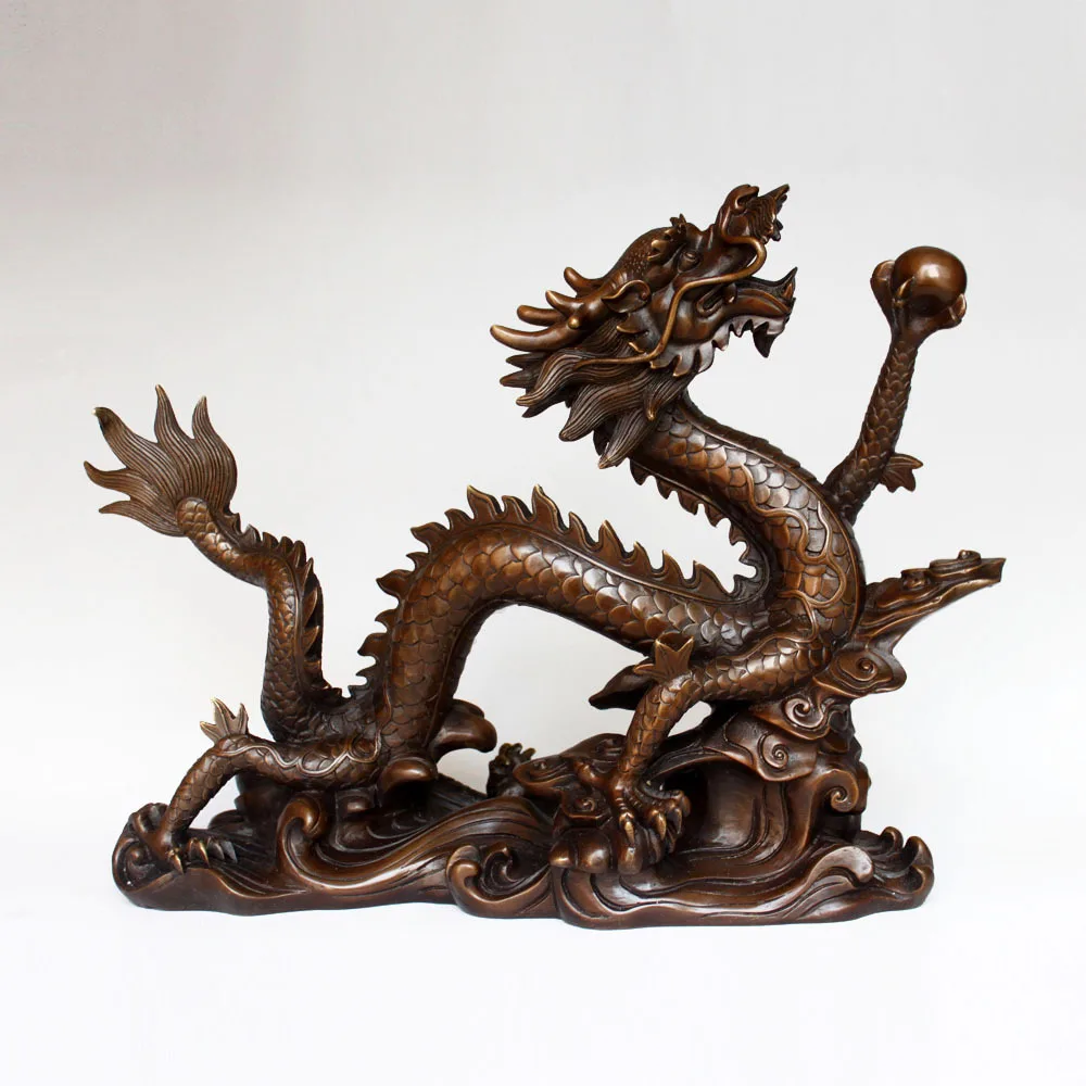 Chinese Zodiac Fengshui Pure Copper Wealth Year Fu Running Dragon With Ball Statue
Chinese Zodiac Fengshui Pure Copper Wealth Year Fu Running Dragon With Ball Statue