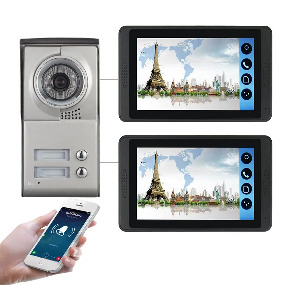 SmartYIBA WiFi Wired Video Door Phone Intercom 7inch HD 1000TVL Camera IP55 Rainproof Support 8 Mobile APPs Viewing and Unlock
SmartYIBA WiFi Wired Video Door Phone Intercom 7inch HD 1000TVL Camera IP55 Rainproof Support 8 Mobile APPs Viewing and Unlock