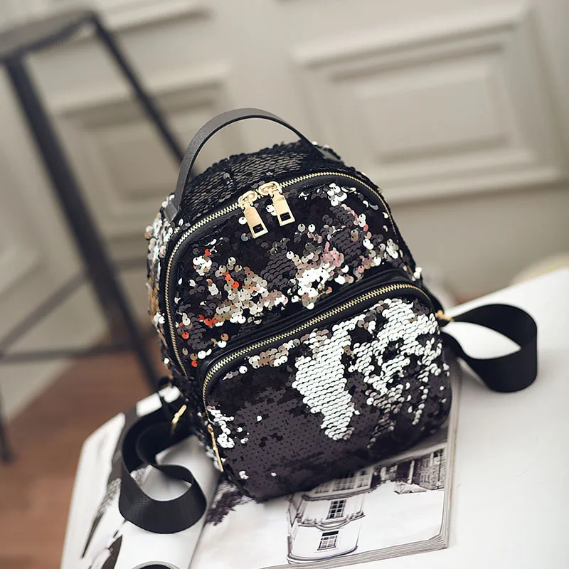 Fashion Women All-match Bag PU Leather Sequins Backpack Girls Small Travel Princess Backpacks
Fashion Women All-match Bag PU Leather Sequins Backpack Girls Small Travel Princess Backpacks
