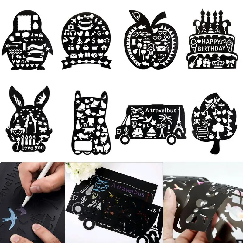 DIY живопись модель домашнего декора прозрачные штампы полый рисунок