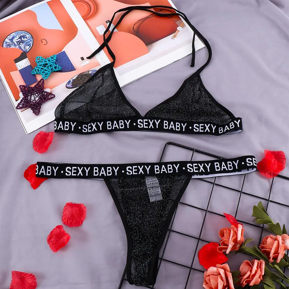 Sexy Bra Set Women Perspective Glitter Mesh Transparent Bralette Seamless Thong Panties Underwear
Sexy Bra Set Women Perspective Glitter Mesh Transparent Bralette Seamless Thong Panties Underwear