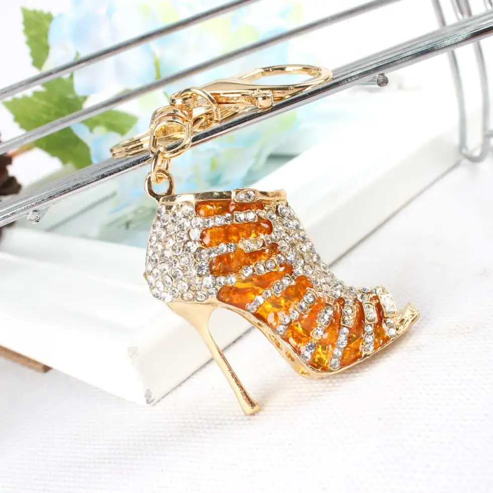 New Design Gold High Heel Shoe Keyring Cute Charm Pendant Crystal Purse Bag Key Chain Women Girl Friend Lover Gift
New Design Gold High Heel Shoe Keyring Cute Charm Pendant Crystal Purse Bag Key Chain Women Girl Friend Lover Gift