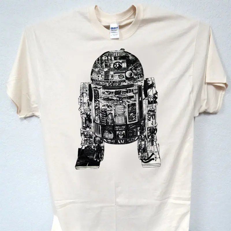 Звездные войны вдохновили R2 D2 r2d2 искусство в искусстве футболка T 767Ivy Бесплатная