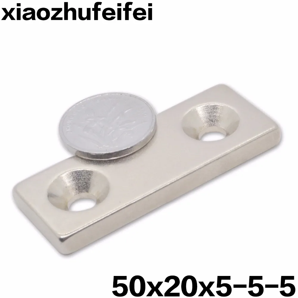 1 шт. 50x20x5 N35 сверхмощный блок кубовидные неодимовые магниты мм 2 потайного