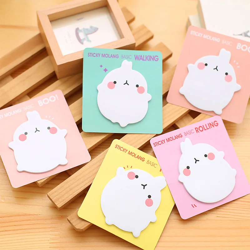 4 шт. милые наклейки Kawaii Rabbit Sticky Notes Label Memo Pad корейский планировщик бумажные