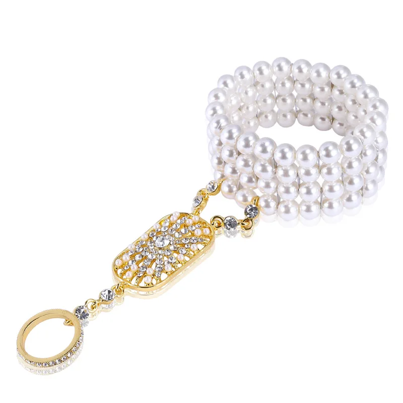 Europe and the United States popular alloy impregnated glass drill beaded bracelet jewelry fashionable woman
Europe and the United States popular alloy impregnated glass drill beaded bracelet jewelry fashionable woman