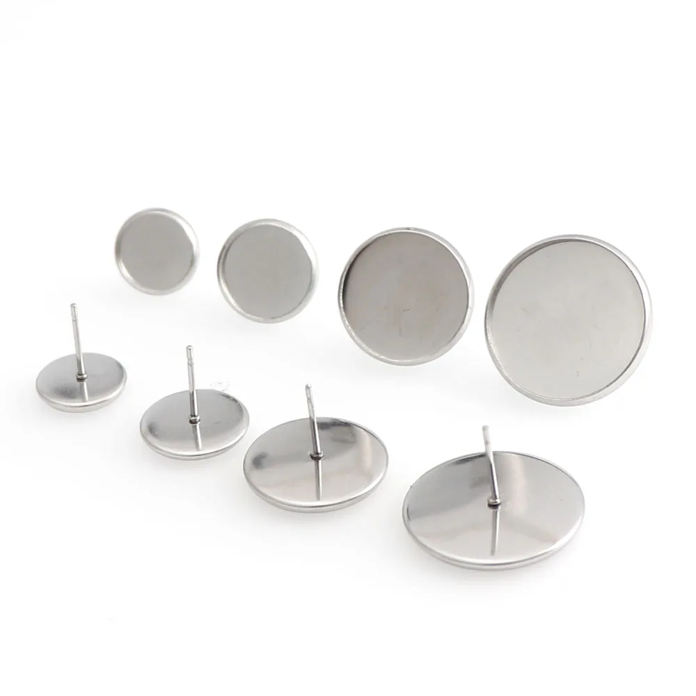 10pcs/lot Stainless Steel 10/12/16/20mm Blank Earring Tray Cabochon Setting Cameo Base Jewelry making
10pcs/lot Stainless Steel 10/12/16/20mm Blank Earring Tray Cabochon Setting Cameo Base Jewelry making