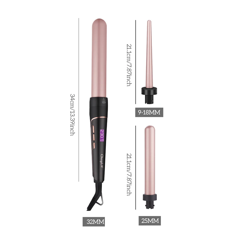 CkeyiN Profession 3 in 1 Hair Curler Curling Iron Wand Set with Interchangeable Barrels Multifunctional Hair Styling Tools 45
CkeyiN Profession 3 in 1 Hair Curler Curling Iron Wand Set with Interchangeable Barrels Multifunctional Hair Styling Tools 45