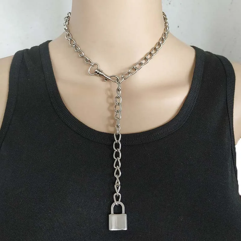 Handmade Punk Rock Men Women Lock Pendant Choker Unisex Cool Gothic Necklace PadLock Pendant Chain Collar
Handmade Punk Rock Men Women Lock Pendant Choker Unisex Cool Gothic Necklace PadLock Pendant Chain Collar