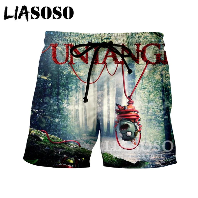 LIASOSO 2019 летние новые мужские и женские шорты с 3D принтом видео игры Растения
