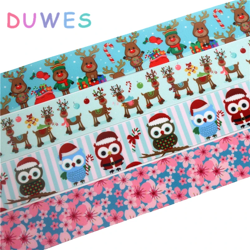 DUWES 1.5'' 50yards deer christmas flower printed grosgrain Ribbon Accessory hairbow headwear decoration DIY material 38mm D1006
DUWES 1.5'' 50yards deer christmas flower printed grosgrain Ribbon Accessory hairbow headwear decoration DIY material 38mm D1006