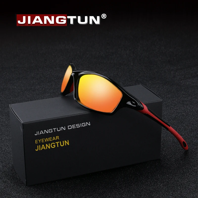 JIANGTUN поляризованные солнцезащитные очки гибкие TR90 мужские спортивные резиновые