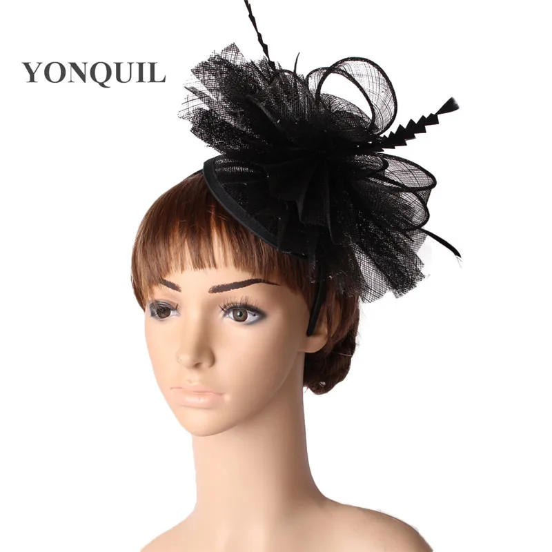 Women Sinamay Fascinator Headpiece Feather Wedding Headwear Race Hair Accessories Millinery Ladies Church Hair Clips MYQ116
Women Sinamay Fascinator Headpiece Feather Wedding Headwear Race Hair Accessories Millinery Ladies Church Hair Clips MYQ116