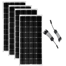 Солнечная панель 12v 100w 4 шт Panneaux Solaire 400 Ватт система для дома в 1