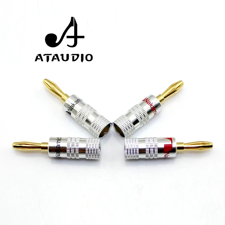 8 шт. ATAUDIO Hifi Nakamichi Банановый штекер высококачественный позолоченный 24K штекер|jack