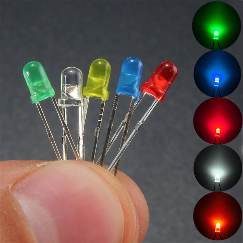5 Colors 100pcs/lot 3mm LED Emitting Diodes Light Kit Round Top Diffused White Yellow Red Blue Green Assortment For DIY Lighting
5 Colors 100pcs/lot 3mm LED Emitting Diodes Light Kit Round Top Diffused White Yellow Red Blue Green Assortment For DIY Lighting