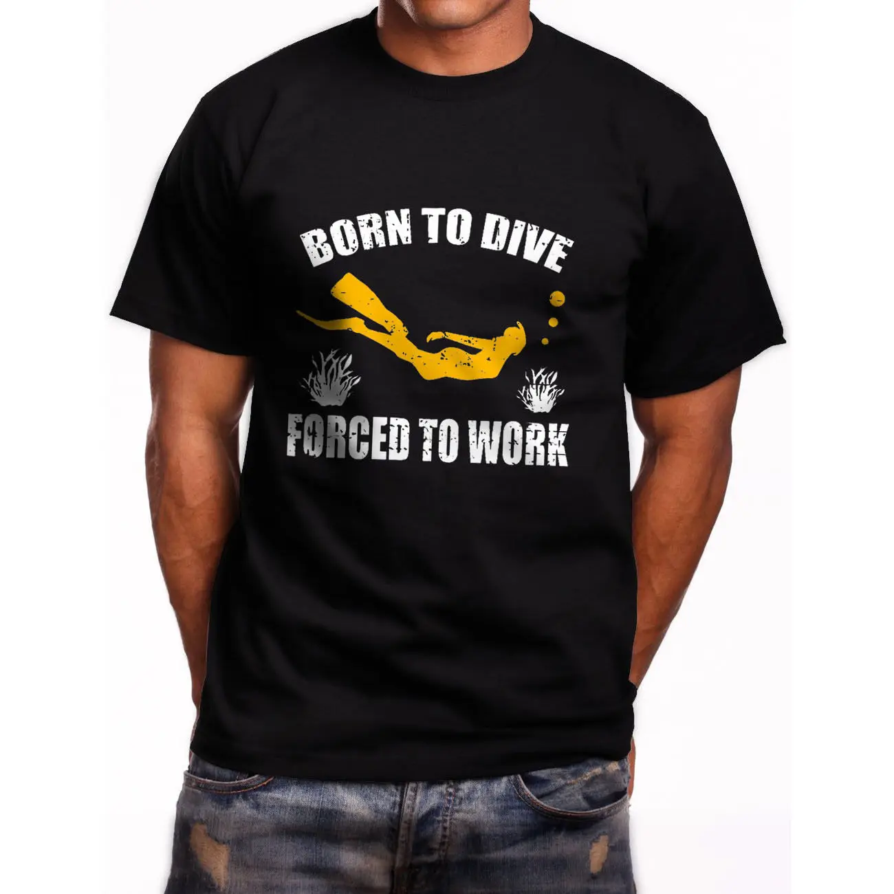 2019 Fashion Summer Style New Born To Dive Forced To Work Short Sleeve Men's Black T-Shirt Tee shirt
2019 Fashion Summer Style New Born To Dive Forced To Work Short Sleeve Men's Black T-Shirt Tee shirt