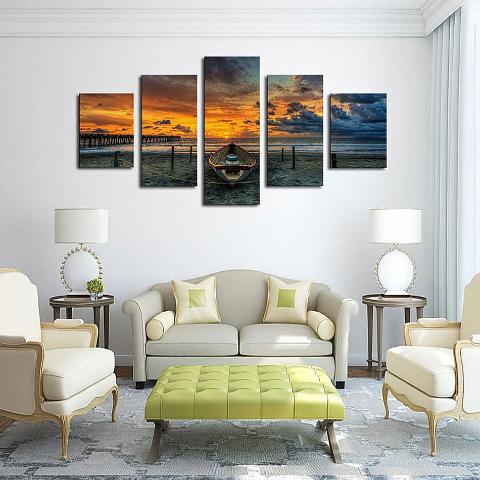 5 Panels boat under sunset beautiful scenery Unframed Wall Art Canvas Paintings For Living Office Artwork Home Decor
5 Panels boat under sunset beautiful scenery Unframed Wall Art Canvas Paintings For Living Office Artwork Home Decor