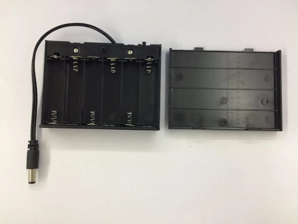 100% новый 6 x AA 9V Пластик Батарея чехол для хранения Коробка закрытый держатель с