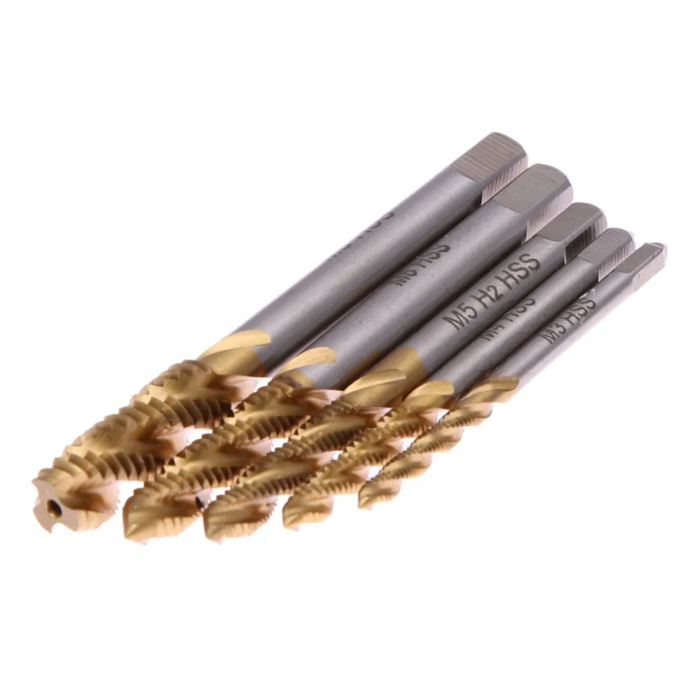 Newest Hand Tools 5PCS/set HSS Tap M3 M4 M5 M6 M8 & Die Machine Spiral Point Straight Fluted Screw Thread Metric Plug | Инструменты