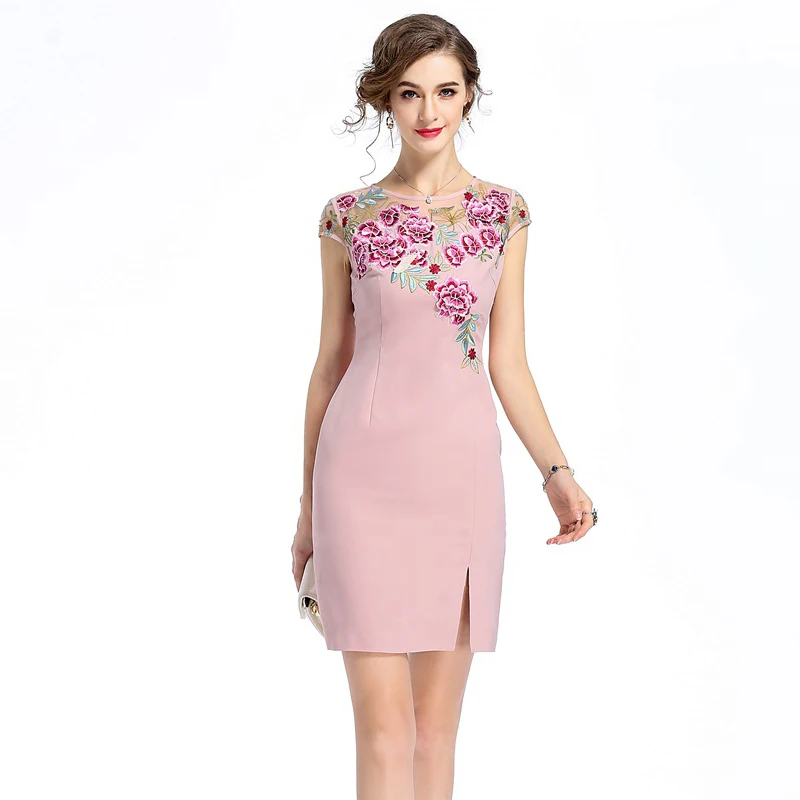 2018 women Mesh Print Embroidery Summer dress Vestidos female party Sweet short slim dress Office Lady Pencil dresses pink/black
2018 women Mesh Print Embroidery Summer dress Vestidos female party Sweet short slim dress Office Lady Pencil dresses pink/black