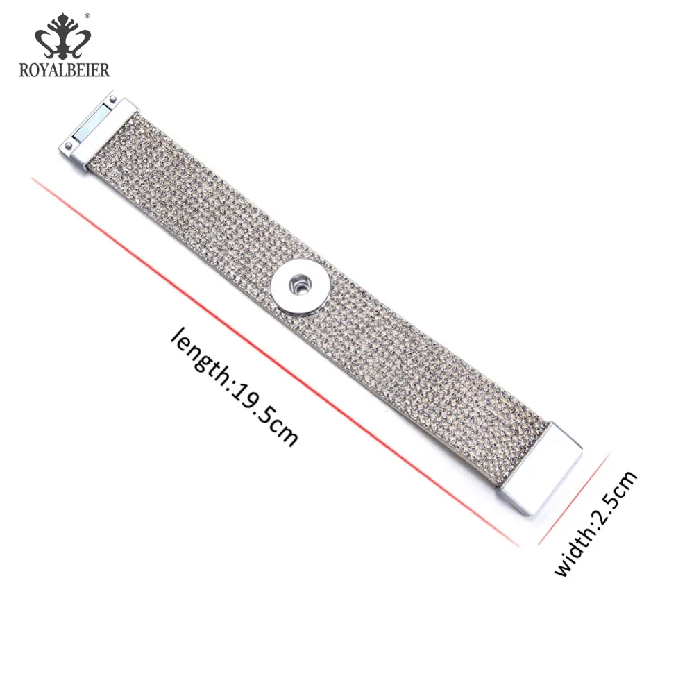 RoyalBeier Rhinestone Wide Cuff Wristband Bracelet Bangle 18mm Snap Button Women Charms Bracelet Jewelry pulseras mujer SZ0570
RoyalBeier Rhinestone Wide Cuff Wristband Bracelet Bangle 18mm Snap Button Women Charms Bracelet Jewelry pulseras mujer SZ0570