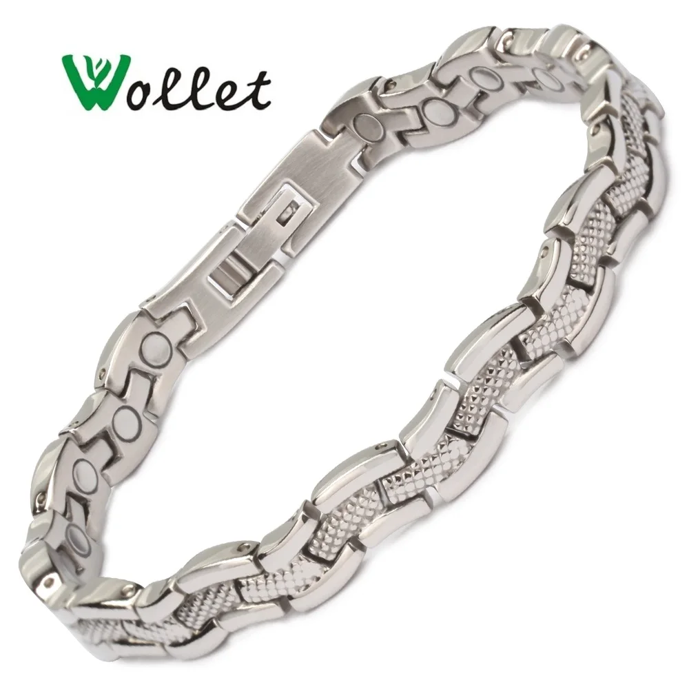 Wollet Jewelry One Row Bio Magnet Stainless Steel Magnetic Bracelet For Women Wave Silver Color Pain Relief Health Care Healing
Wollet Jewelry One Row Bio Magnet Stainless Steel Magnetic Bracelet For Women Wave Silver Color Pain Relief Health Care Healing