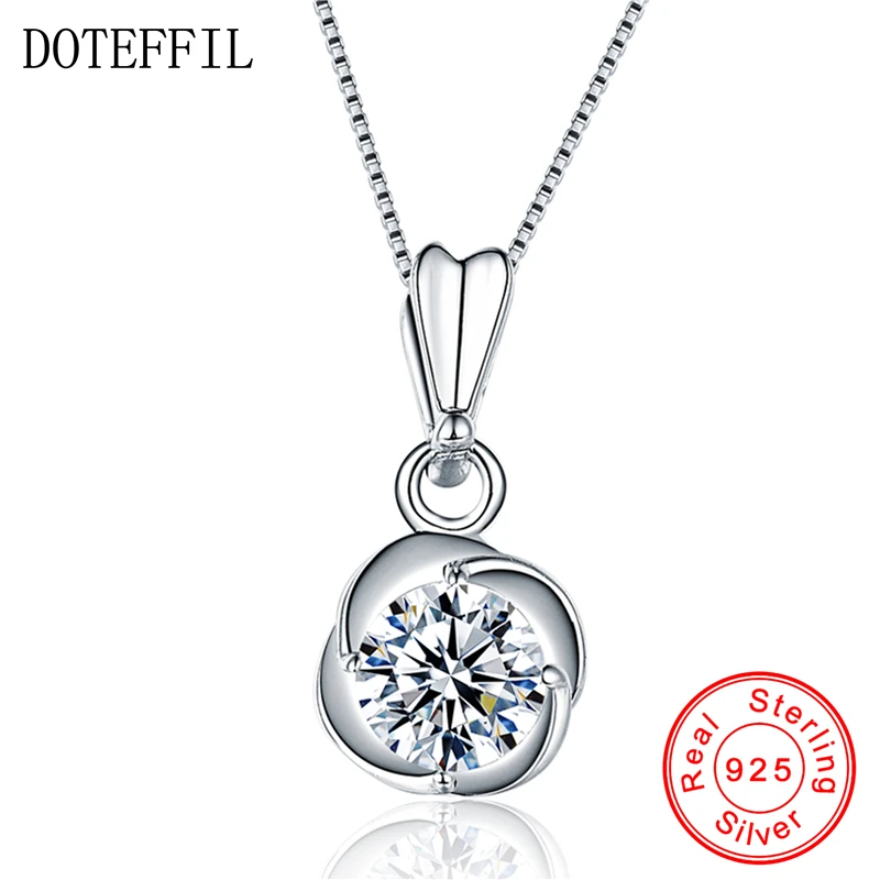 DOTEFFIL 925 Sterling Silve 18 Inches Box Chain AAA Zircon Flower Pendant Necklace For Women Engagement Party Wedding Jewelry
DOTEFFIL 925 Sterling Silve 18 Inches Box Chain AAA Zircon Flower Pendant Necklace For Women Engagement Party Wedding Jewelry