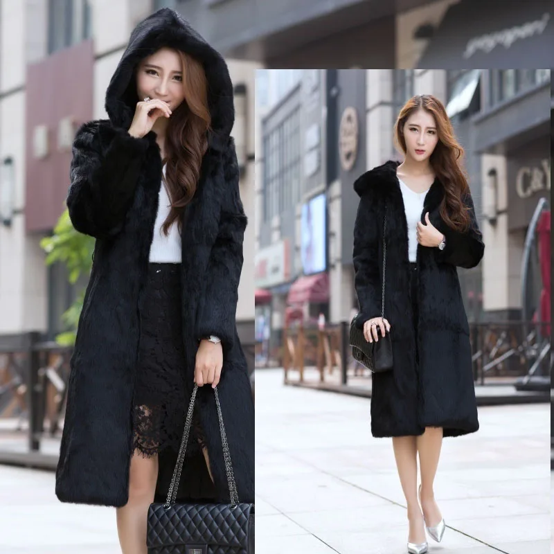 Long 100 cm plus size M - 6XL natural rabbit fur coats outerwear women hooded whole skin real fur jackets 2019 new autumn winter
Long 100 cm plus size M - 6XL natural rabbit fur coats outerwear women hooded whole skin real fur jackets 2019 new autumn winter