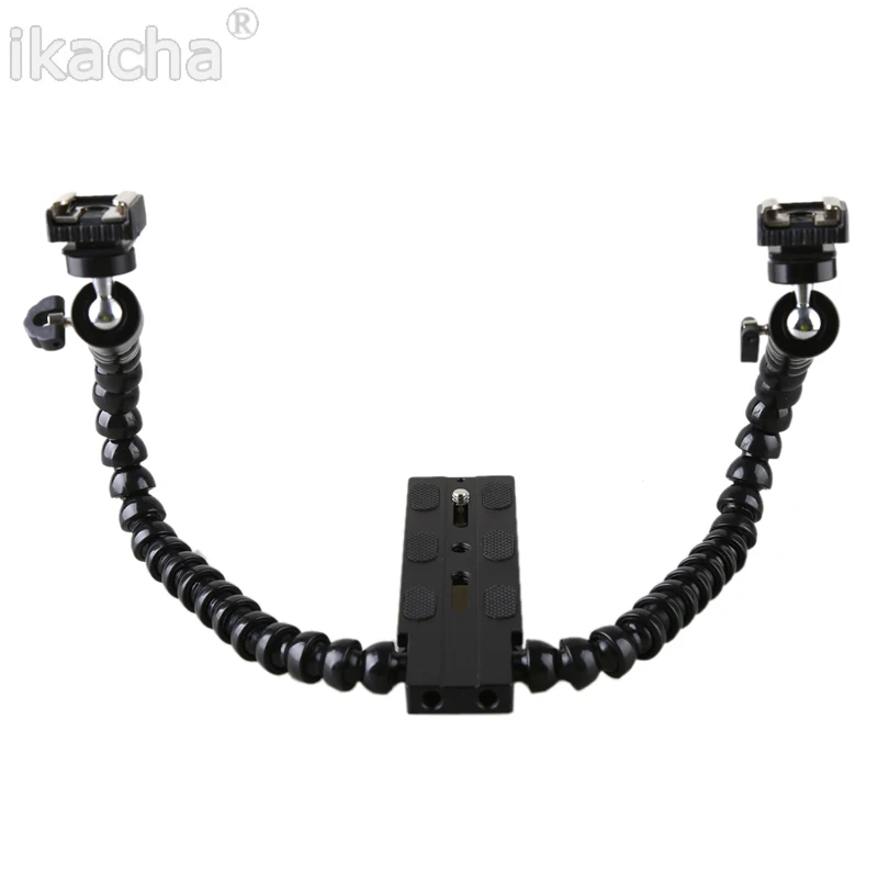 Flexible Dual Arm Camera Flash Bracket Holder Two Hot Shoe Mounts for Speedlite For Canon Nikon DSLR Macro Shooting
Flexible Dual Arm Camera Flash Bracket Holder Two Hot Shoe Mounts for Speedlite For Canon Nikon DSLR Macro Shooting