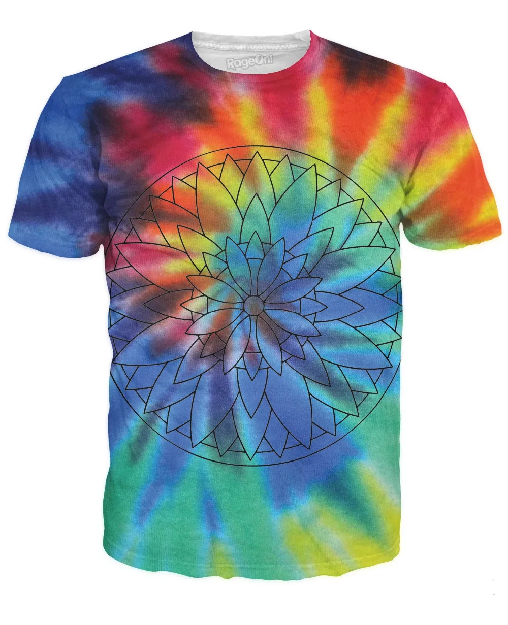 2018 лепесток Tie Dye футболка хип хоп одежда с принтом 3D Harajuku известный бренд мужской