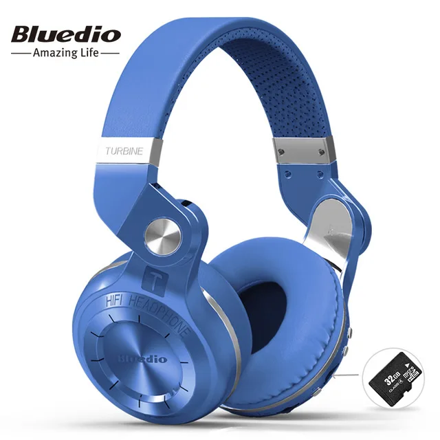 

Bluedio T2+ fashionable foldable over the ear bluetooth headphones BT 5.0 support FM radio& SD card functions Music&phone calls