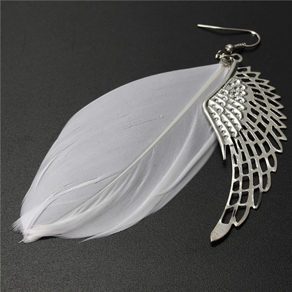 1 пара женские серьги гвоздики с крыльями ангела|Серьги-подвески| |