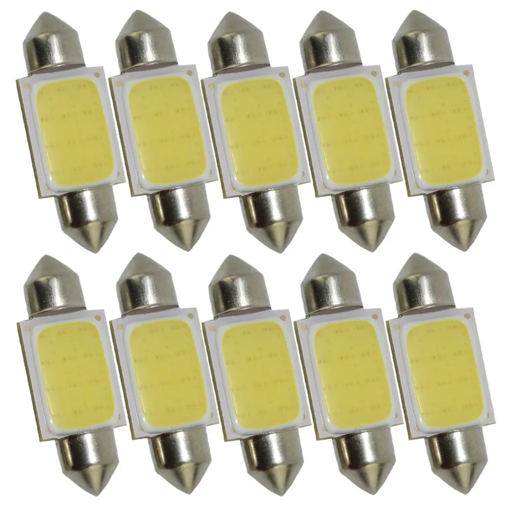 10x Festoon 31mm 36mm 39mm 41mm car COB LED Bulb C5W C10W White Color Car Dome reading Map Light Auto Interior Lamp DC12V
10x Festoon 31mm 36mm 39mm 41mm car COB LED Bulb C5W C10W White Color Car Dome reading Map Light Auto Interior Lamp DC12V