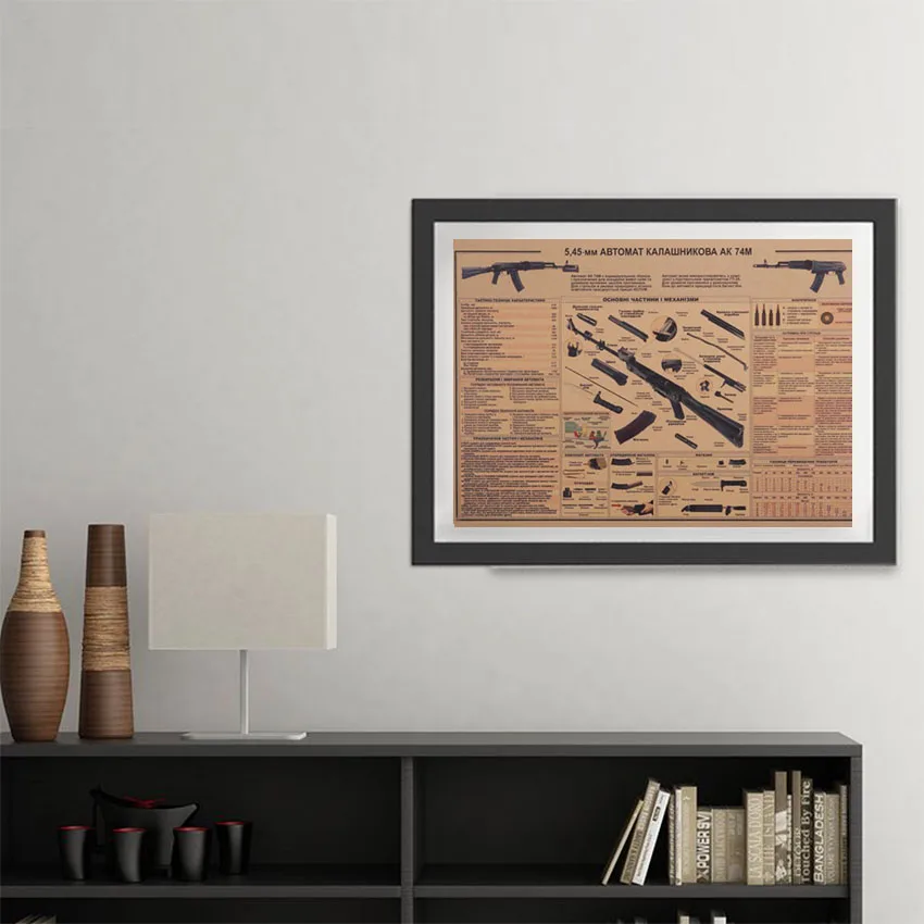TIE LER The AK74 Gun Poster Vintage Kraft Paper Poster Wall Sticker Collection Bars Kitchen Drawings Poster Adornment
TIE LER The AK74 Gun Poster Vintage Kraft Paper Poster Wall Sticker Collection Bars Kitchen Drawings Poster Adornment