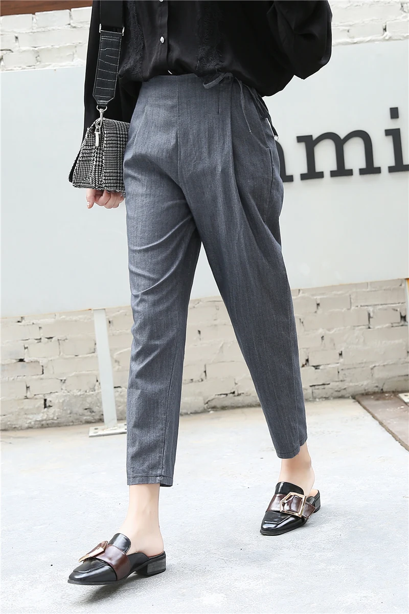 Autumn Pants For Women OL Office High Waist Pants Thin Casual Women Harem Pants Black Straight Woman Trousers 
Autumn Pants For Women OL Office High Waist Pants Thin Casual Women Harem Pants Black Straight Woman Trousers