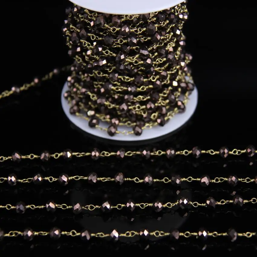 5Meter,Gun Black Faceted Rondelle Glass Beaded Wire Wrapped Rosary Chain,Brass Chain,Women Necklace bracelet Jewelry Findings
5Meter,Gun Black Faceted Rondelle Glass Beaded Wire Wrapped Rosary Chain,Brass Chain,Women Necklace bracelet Jewelry Findings