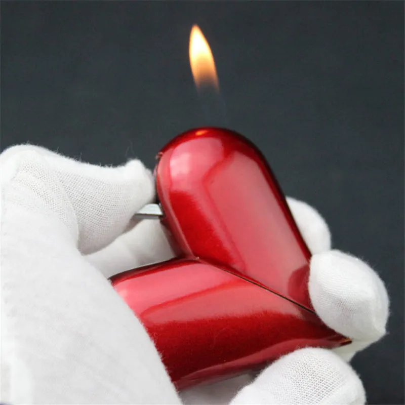 Складная деформация в форме сердца Зажигалка для сигарет ветрозащитная надувная