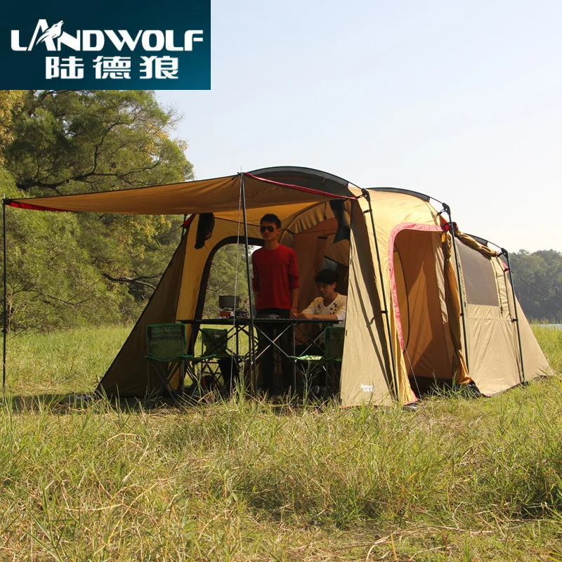 Ultralarge Double Layer One Hall One Bedroom Waterproof 5-8 Person Use Camping Tent Barraca Beach Tent Tents Outdoor Camping
Ultralarge Double Layer One Hall One Bedroom Waterproof 5-8 Person Use Camping Tent Barraca Beach Tent Tents Outdoor Camping