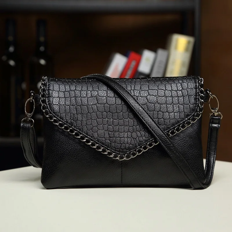 Chain Women Fashion Leather Plaid Flap Bag Female Alligator Pattern Handbags Lady Shoulder Bags Straps Totes Envelope Bag Clutch
Chain Women Fashion Leather Plaid Flap Bag Female Alligator Pattern Handbags Lady Shoulder Bags Straps Totes Envelope Bag Clutch