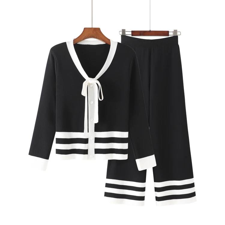 Summer 2021 new bow-tied top + wide-leg trouser suit women's small fragrance fashion sweater two-piece set
Summer 2021 new bow-tied top + wide-leg trouser suit women's small fragrance fashion sweater two-piece set