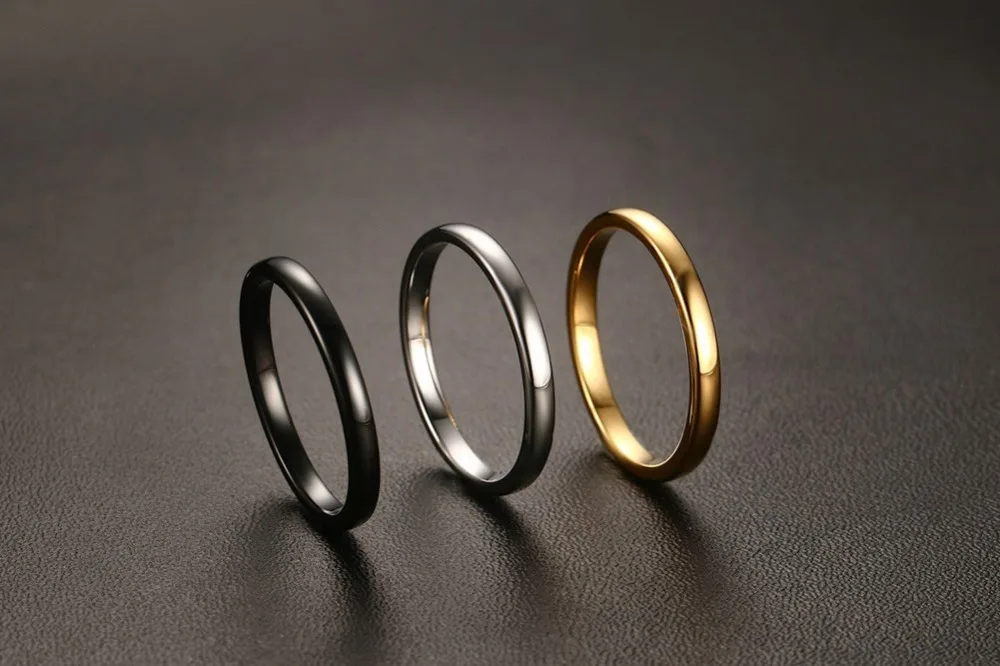 Top Quality Tungsten Steel 2MM Silver Color Lovers Rings for Women Wedding Engagement Men Gold Black Ring Jewelry
Top Quality Tungsten Steel 2MM Silver Color Lovers Rings for Women Wedding Engagement Men Gold Black Ring Jewelry